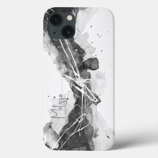 Coques Case-Mate iPhone Noir et blanc abstrait masculin (Verso)