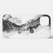 Coques Case-Mate iPhone Noir et blanc abstrait masculin (Verso (horizontal))