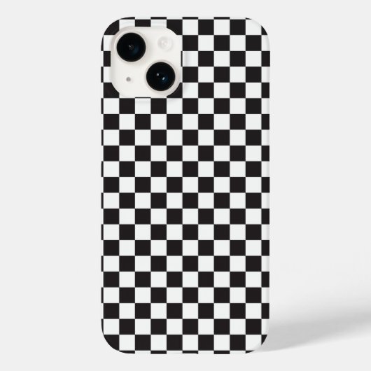 Coques Case-Mate iPhone Noir Et Blanc Classique Rétro À damiers Motif (Verso)