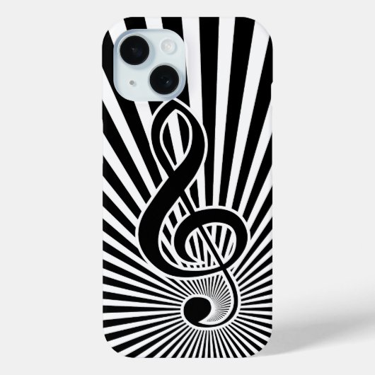 Coques Case-Mate iPhone Noir et blanc Clef Music Note sur Starburst (Verso)