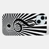 Coques Case-Mate iPhone Noir et blanc Clef Music Note sur Starburst (Verso (horizontal))