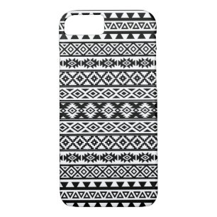 Coque iPhone 7 Noir et blanc de motif stylisés par Aztèque
