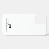 Coques Case-Mate iPhone Noir Et Blanc Élégant Moderne Monogramme Minimal (Verso (horizontal))