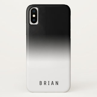 Coque Case-Mate Pour iPhone Noir et blanc FRAIS chic de gradient personnalisé