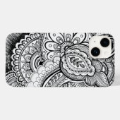 Coques Case-Mate iPhone Noir et blanc Moderne élégant Mandala élégant (Verso (horizontal))