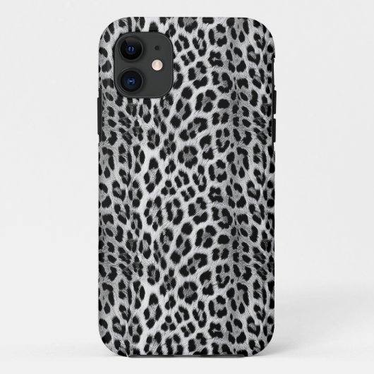 Coques Case-Mate iPhone Noir et blanc monochrome, léopard motif (Dos)