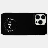 Coques Case-Mate iPhone Noir et blanc | Monogramme des initiales modernes (Verso (horizontal))