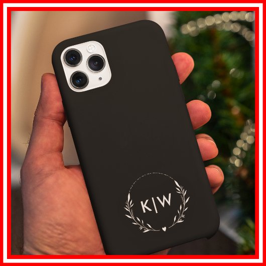 Coques Case-Mate iPhone Noir et Blanc | Monogramme d'initiales modernes