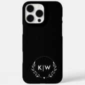 Coques Case-Mate iPhone Noir et Blanc | Monogramme d'initiales modernes (Verso)