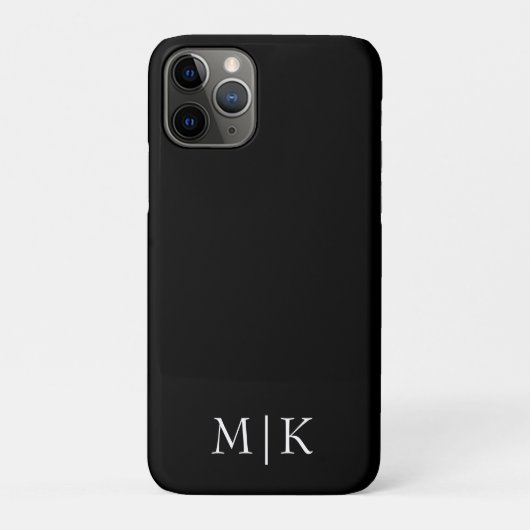 Coques Case-Mate iPhone Noir et blanc | Monogramme moderne (Dos)