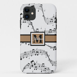Case-Mate iPhone Case Noir et blanc Note musicale Musicien Monogramme