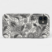 Coques Case-Mate iPhone Noir et blanc paisley (Dos (Horizontal))