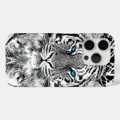 Coques Case-Mate iPhone Noir et Bleu Yeux Design Tiger (Verso (horizontal))