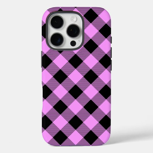 Coques Case-Mate iPhone Noir et Corail à Carreaux (Verso)
