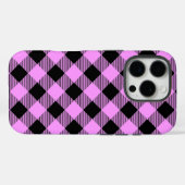 Coques Case-Mate iPhone Noir et Corail à Carreaux (Verso (horizontal))