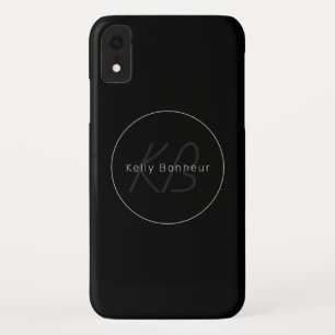 Case-Mate iPhone Case Noir et gris moderne Nom et monogramme du Cool