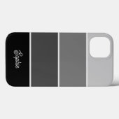 Coques Case-Mate iPhone Noir et gris | Ombre Stripes avec script (Verso (horizontal))
