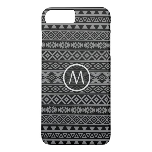 Coques Case-Mate iPhone Noir et gris stylisés I de Ptn d'Aztèque (Dos)