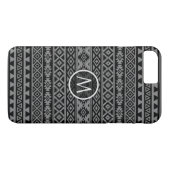 Coques Case-Mate iPhone Noir et gris stylisés I de Ptn d'Aztèque (Dos (Horizontal))
