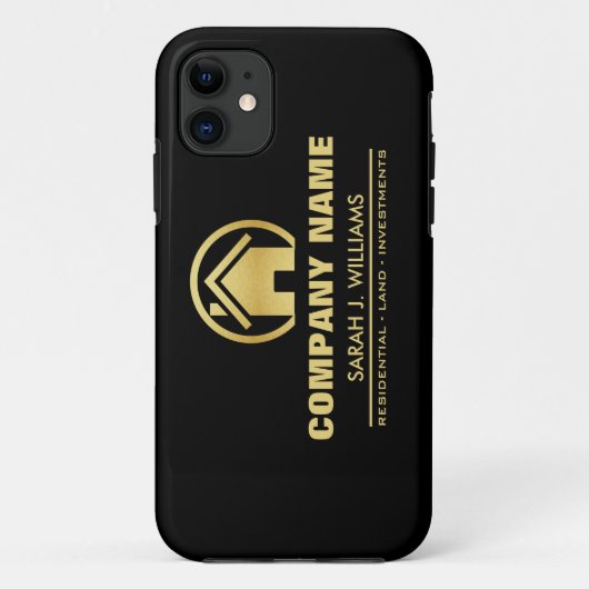 Coques Case-Mate iPhone Noir et immobiliers d'or (Dos)