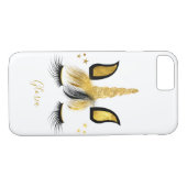 Coques Case-Mate iPhone Noir et licorne d'or (Dos (Horizontal))