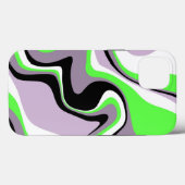 Coques Case-Mate iPhone Noir et néon vert fluide Abstrait (Verso (horizontal))