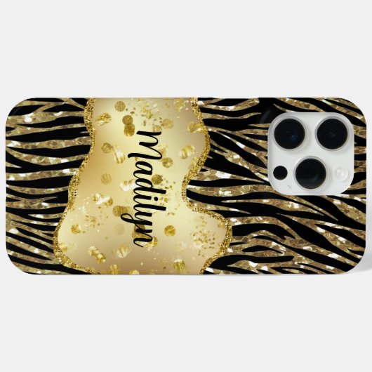 Coques Case-Mate iPhone Noir et or (Verso (horizontal))