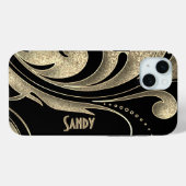 Coques Case-Mate iPhone Noir et or avec impression Tourbillonnant (Verso (horizontal))