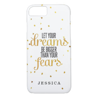 Coque iPhone 7 Noir et or laissez vos rêves inspirer