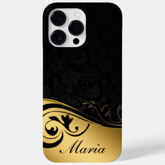 Coques Case-Mate iPhone Noir et or personnalisé (Verso)