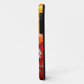 Coques Case-Mate iPhone Noir et orange floral (Dos/Gauche)