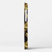 Coques Case-Mate iPhone Noir et ormotif feuille tropical (Verso / Gauche)