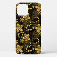 Noir et ormotif feuille tropical