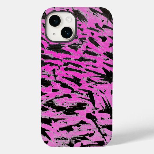 Coques Case-Mate iPhone Noir et rose du néon funky (Verso)