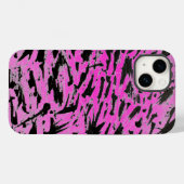 Coques Case-Mate iPhone Noir et rose du néon funky (Verso (horizontal))