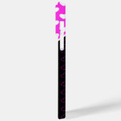 Coques Case-Mate iPhone Noir Et Rose Et Blanc Coeurs Nom Modèle (Verso / Gauche)