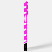 Coques Case-Mate iPhone Noir Et Rose Et Blanc Coeurs Nom Modèle (Verso / Droite)