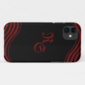 Coques Case-Mate iPhone Noir et rouge avec rayures (Dos (Horizontal))