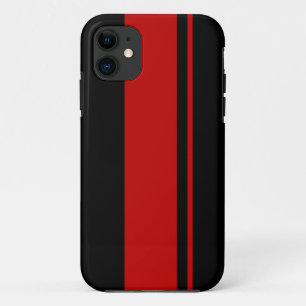 Coques Pour iPhone Noir et rouge emballant des rayures - voiture de