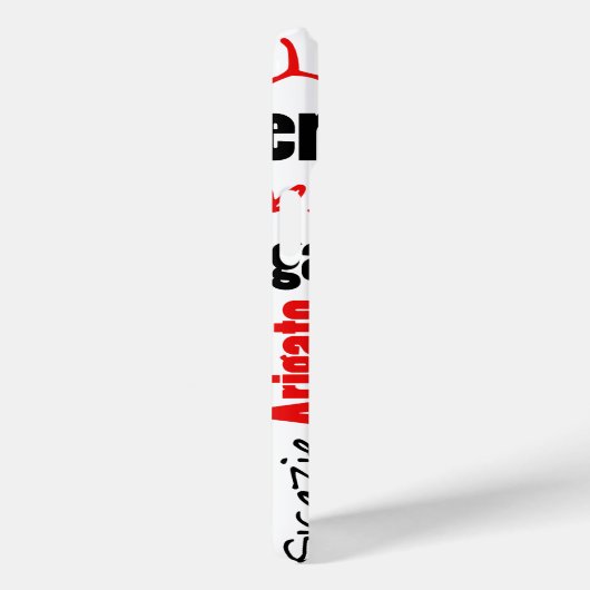 Coques Case-Mate iPhone Noir et rouge Merci Mot Cloud (Verso / Droite)