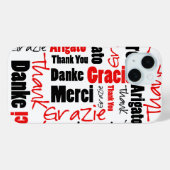 Coques Case-Mate iPhone Noir et rouge Merci Mot Cloud (Verso (horizontal))