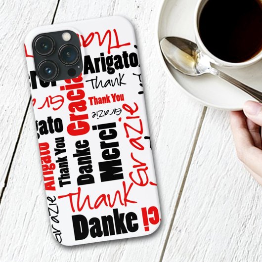 Coques Case-Mate iPhone Noir et rouge Merci Mot Cloud