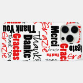 Coques Case-Mate iPhone Noir et rouge Merci Mot Cloud (Verso (horizontal))