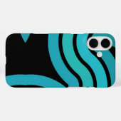 Coques Case-Mate iPhone Noir et Turquois (Verso (horizontal))