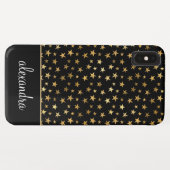 Coques Case-Mate iPhone Noir - Étoiles d'or Monogramme céleste (Dos (Horizontal))