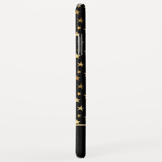 Coques Case-Mate iPhone Noir - Étoiles d'or Monogramme céleste (Dos/Droite)