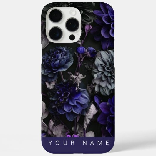 Coques Case-Mate iPhone Noir Garden Blue (Verso)