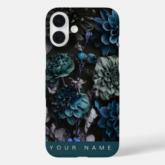 Coques Case-Mate iPhone Noir Garden Turquoise (Verso)