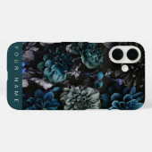 Coques Case-Mate iPhone Noir Garden Turquoise (Verso (horizontal))