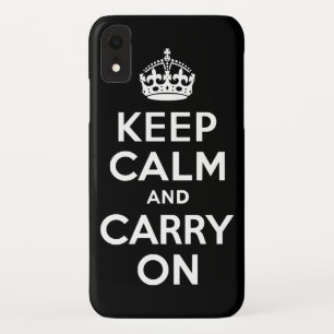Coque Pour iPhone XR Noir Gardez le calme et continuer